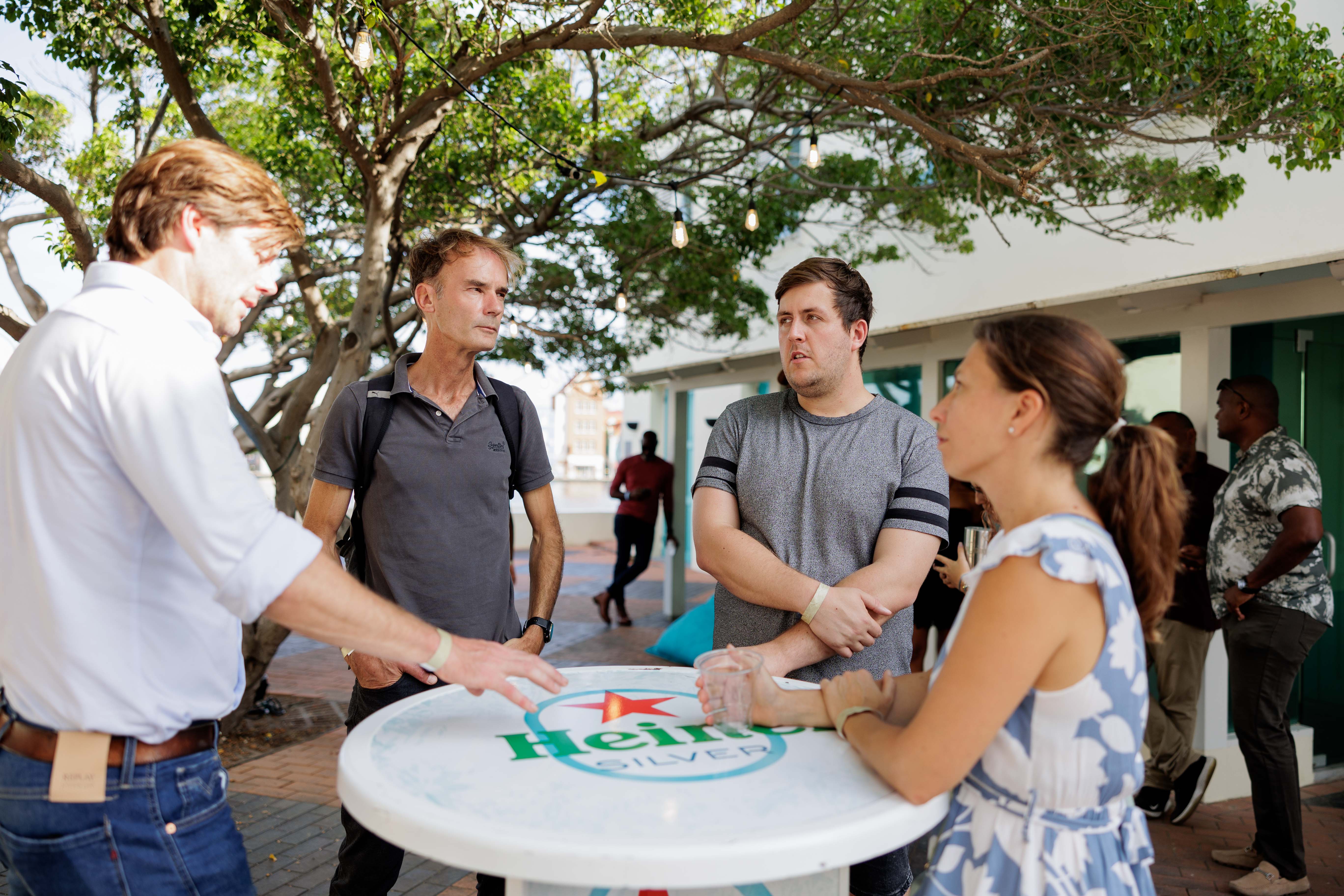 Attendees in conversation at an ecosystem meet-up